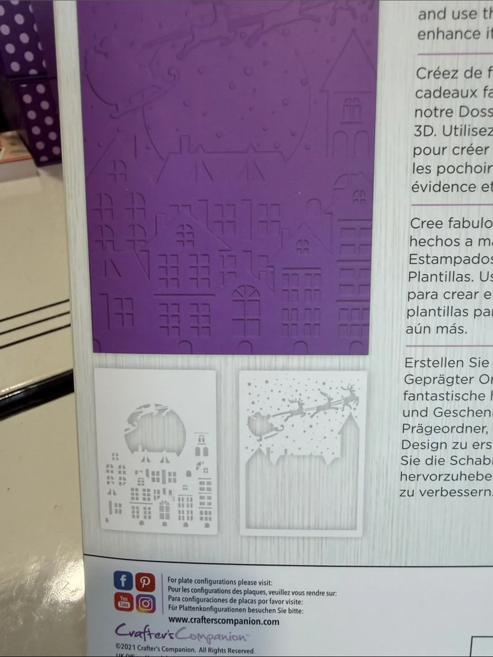Crafters Companion Lot of 3 Holiday 3D Embossing Folders